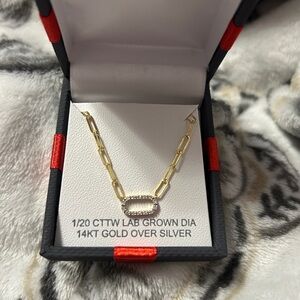 Gold and Silver Diamond Necklace